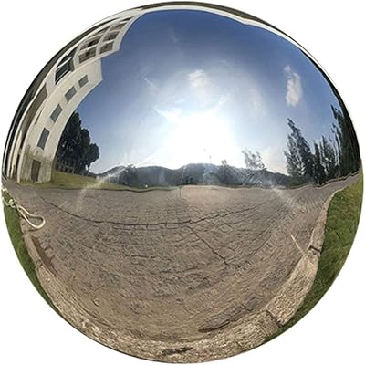 jforsjizt 12 英寸直径凝视球,银色不锈钢抛光反光光滑花园球体镜